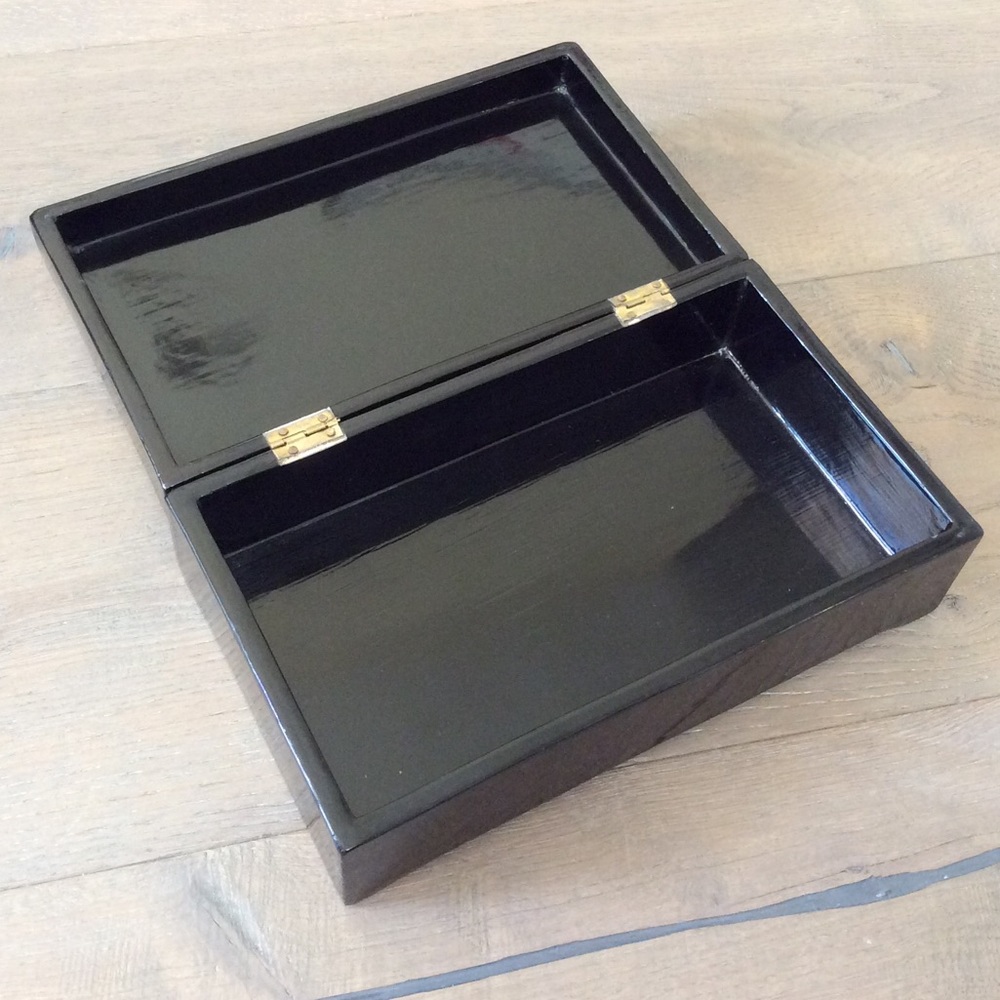 NEW Gold Blue Wooden Jewelry Box/Anthropologie Bag - Picture 8 of 10